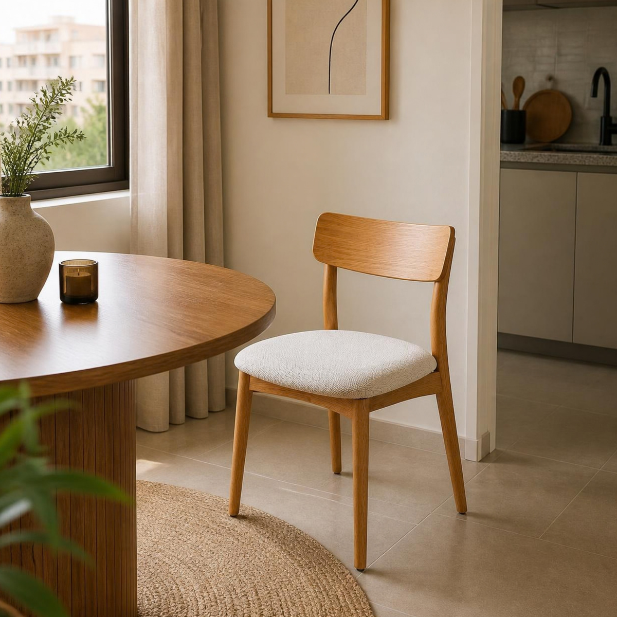 Nesting Chair for Small Spaces in a room setting