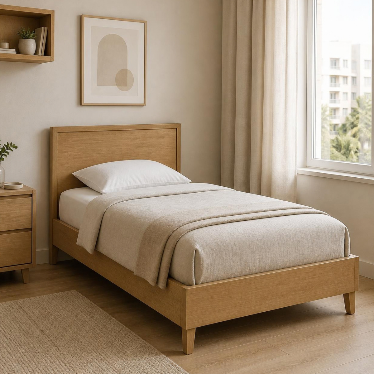 Single Bed 90 for Small Bedrooms in a room setting