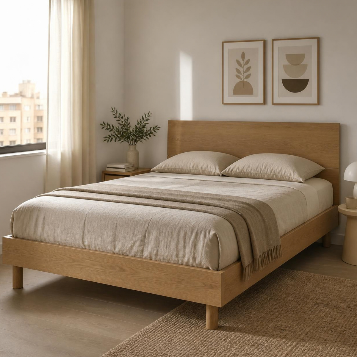 Queen Bed 160 for Small Bedrooms in a room setting