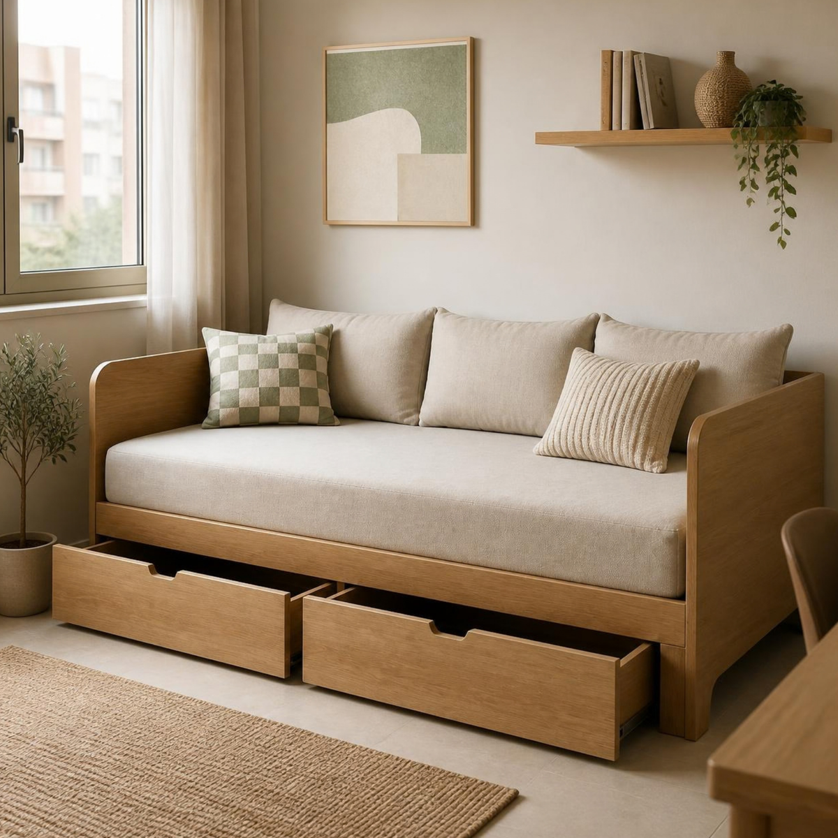 Daybed with Storage for Small Bedrooms in a room setting
