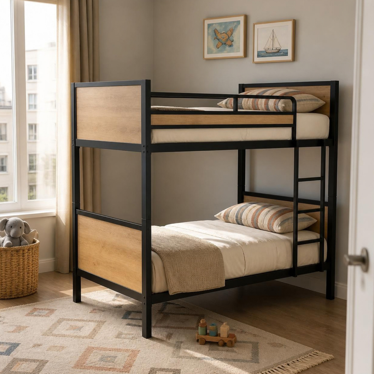 Bunk Bed (Twin) for Small Bedrooms in a room setting