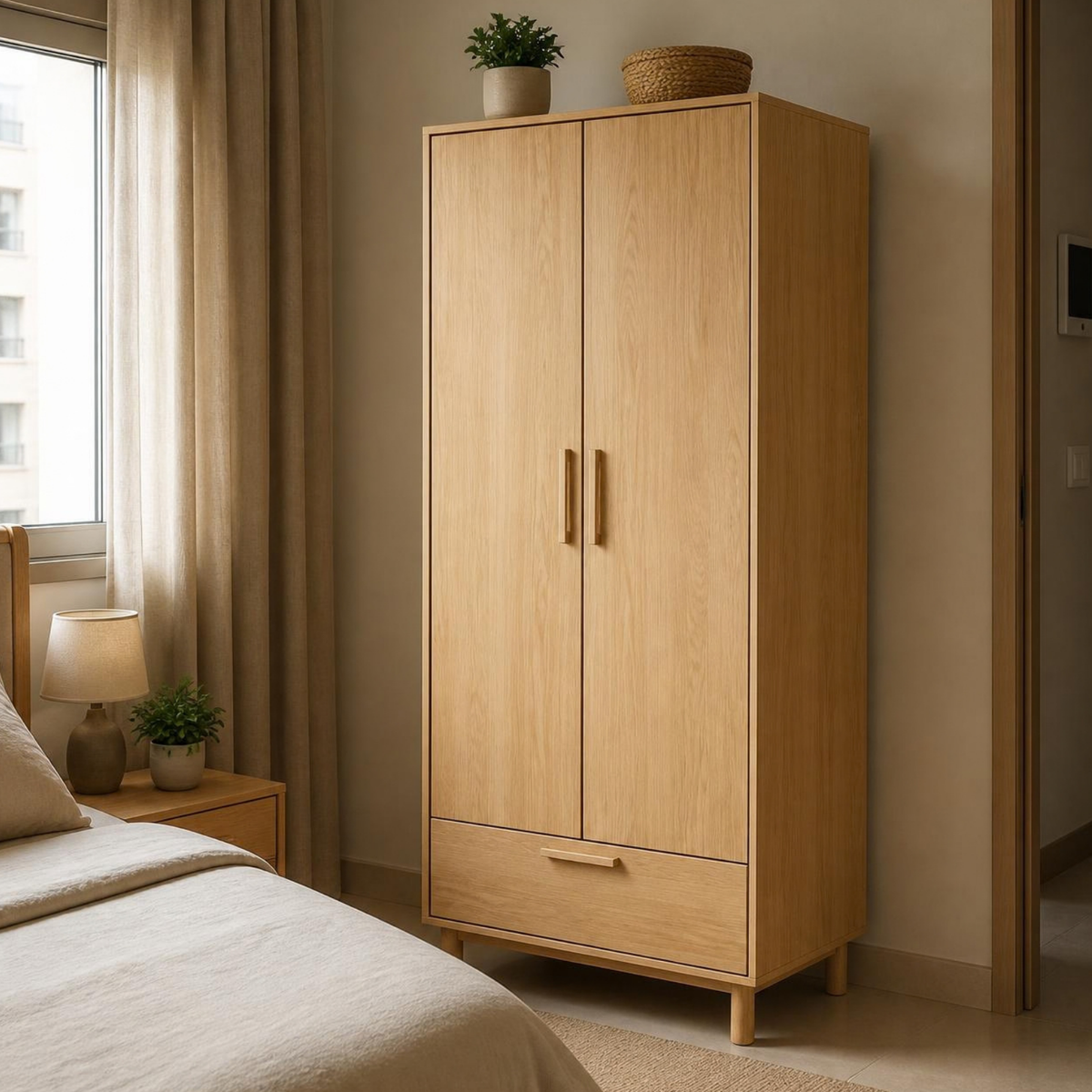 Wardrobe – 2 Doors for Small Bedrooms in a room setting