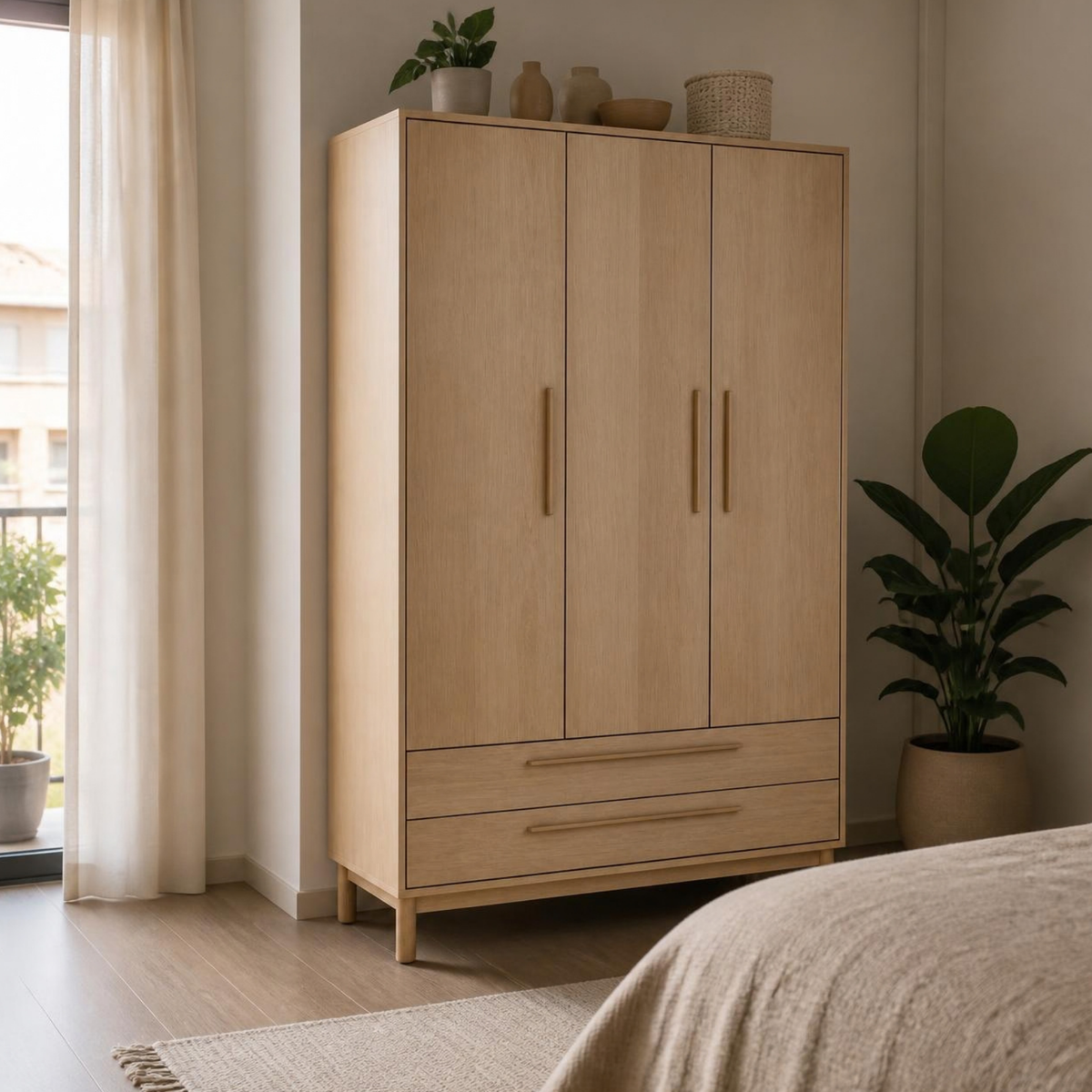 Wardrobe – 3 Doors for Small Bedrooms in a room setting