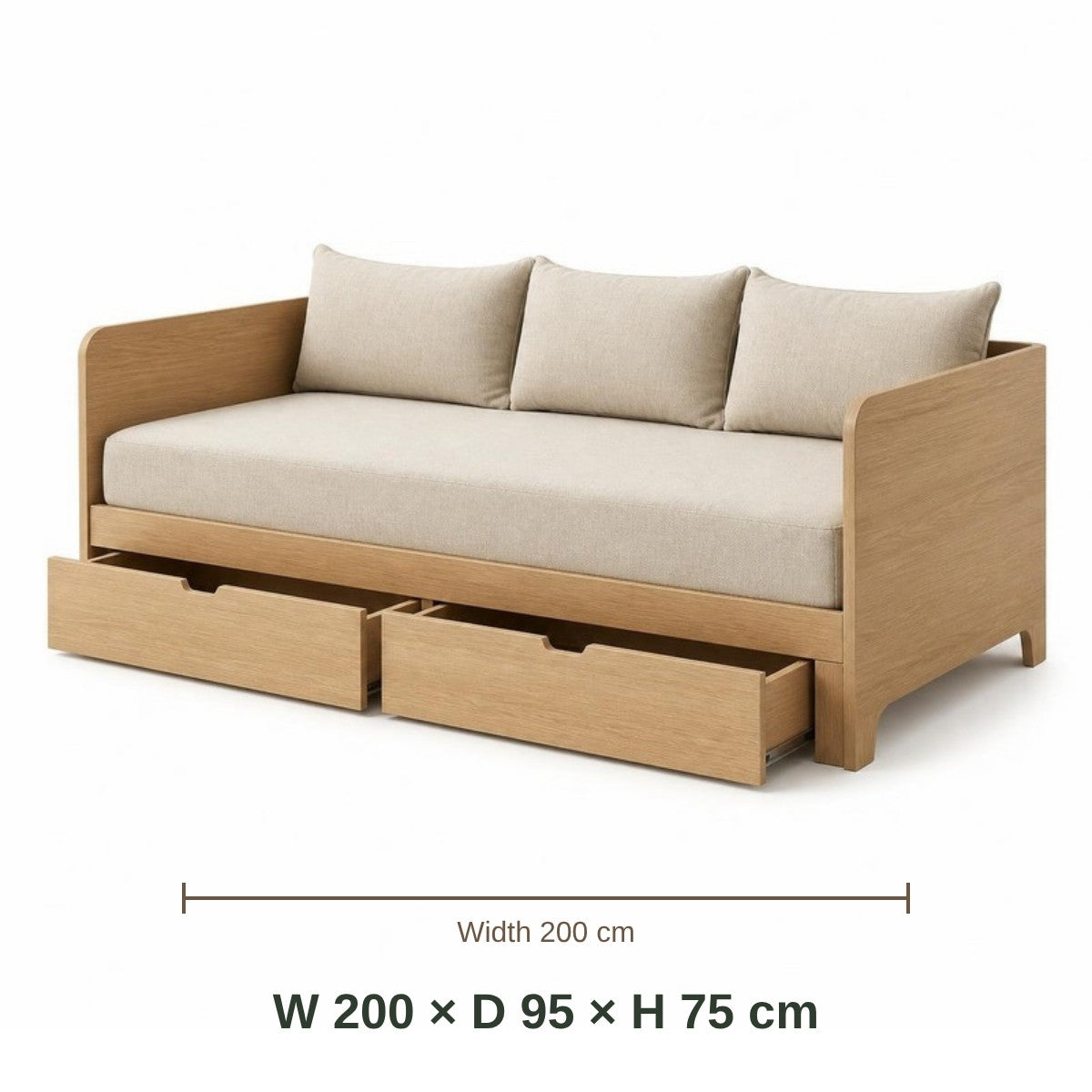 Mini Beit Daybed with Storage dimensions in cm