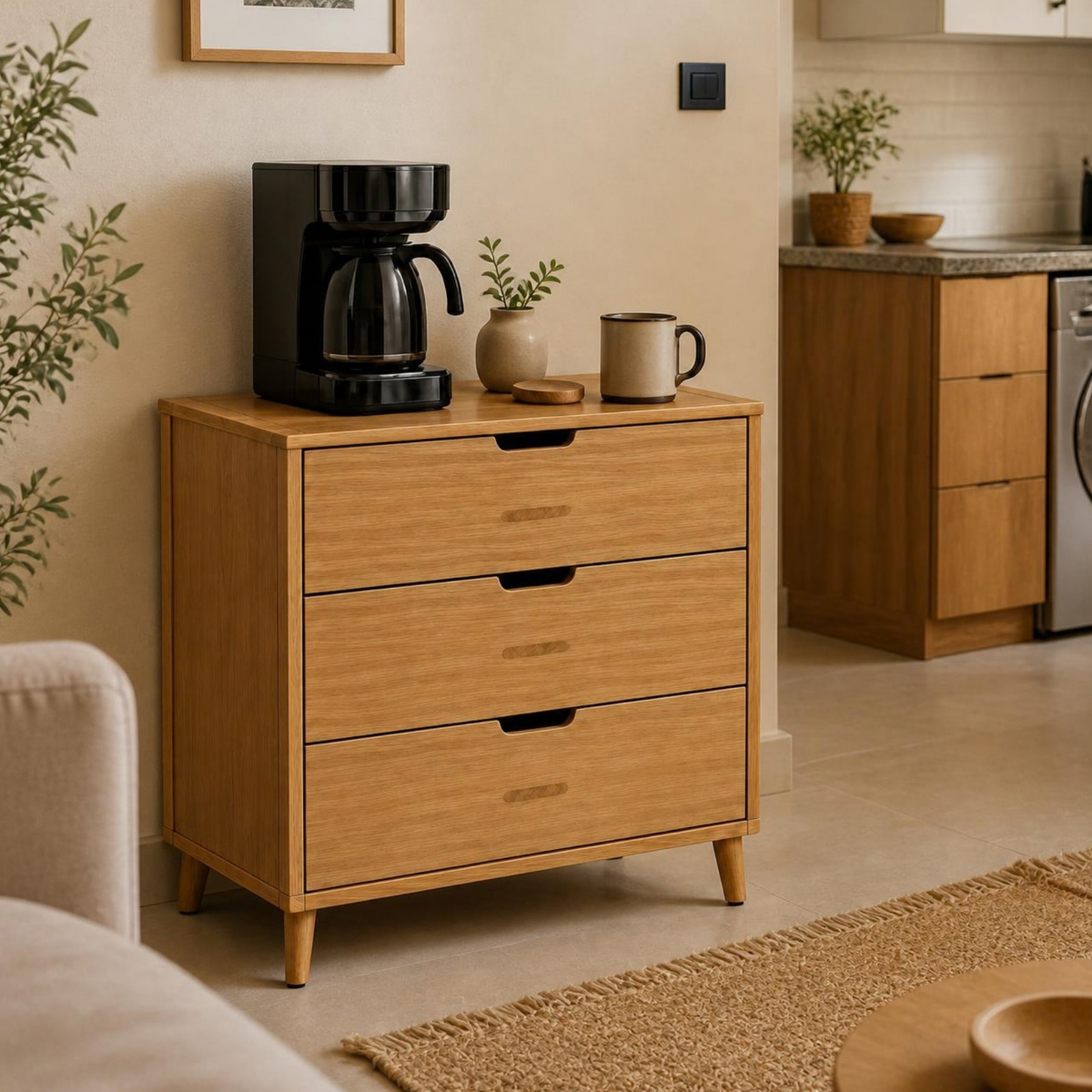 Coffee Cabinet for Small Spaces in a room setting