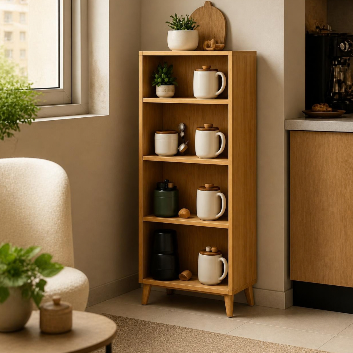 Coffee Shelf for Small Spaces in a room setting