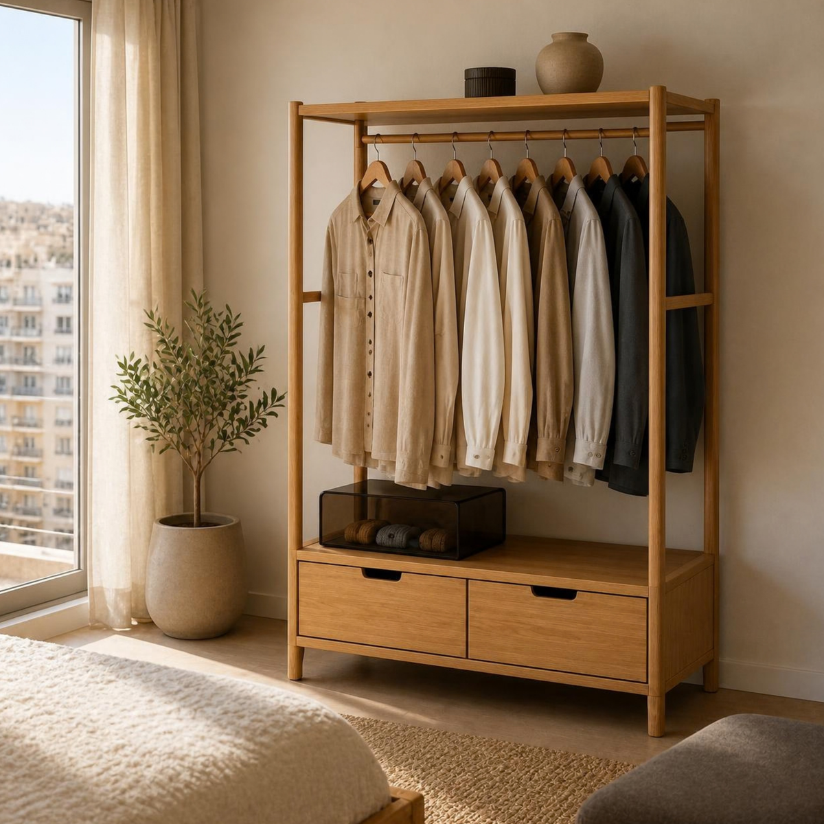 Open Wardrobe in a room setting