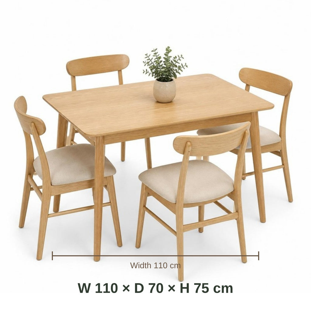 Mini Beit Rectangular Table with 4 Chairs dimensions in cm