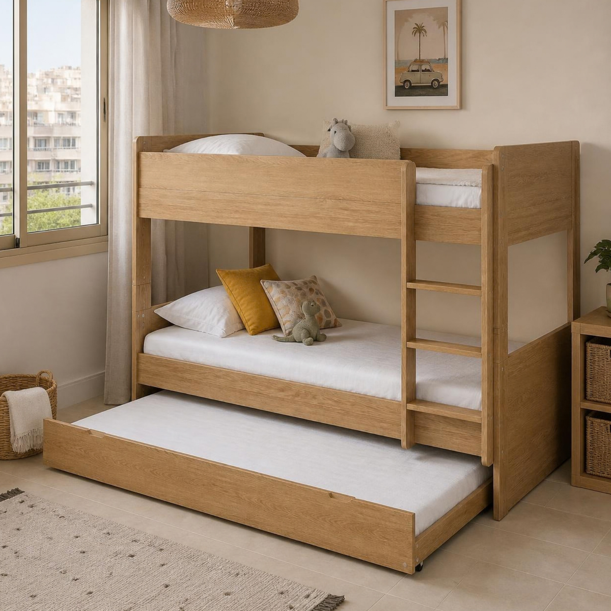 Bunk Bed 90 with Pull-Out Trundle in a room setting