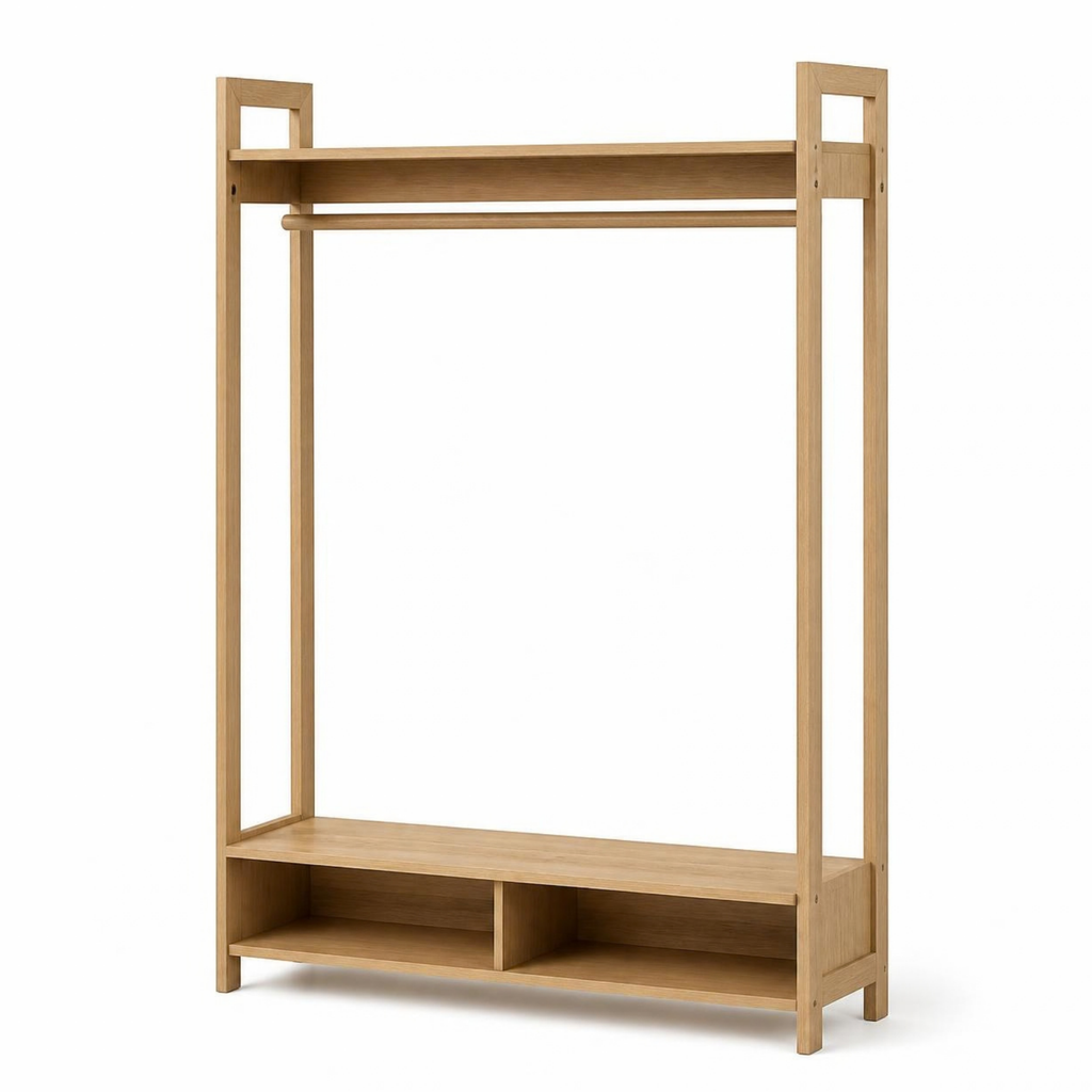 Clothes Rail with Shoe Shelf for Small Bedrooms