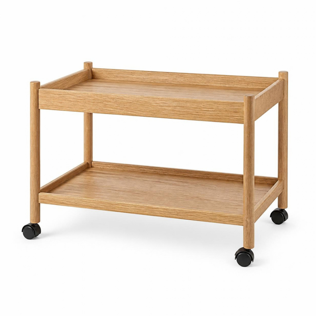 2-Tier Coffee Cart on Wheels for Small Spaces