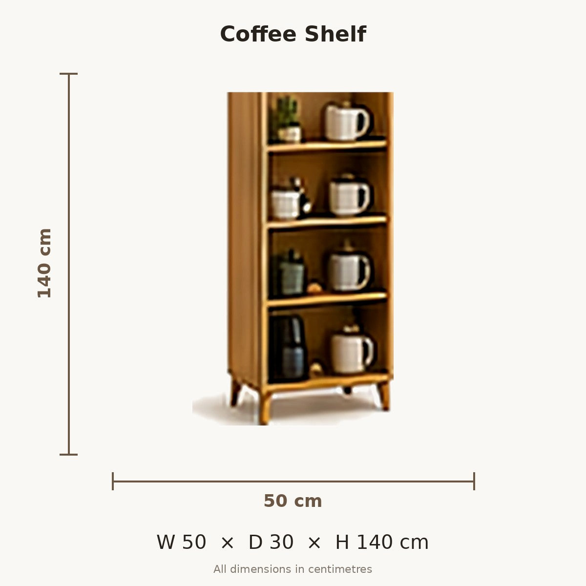 Mini Beit Coffee Shelf dimensions in cm