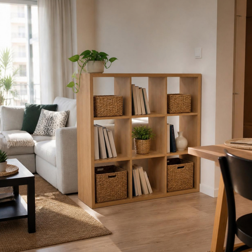 Cube Storage Unit 3×3 for Small Spaces in a room setting