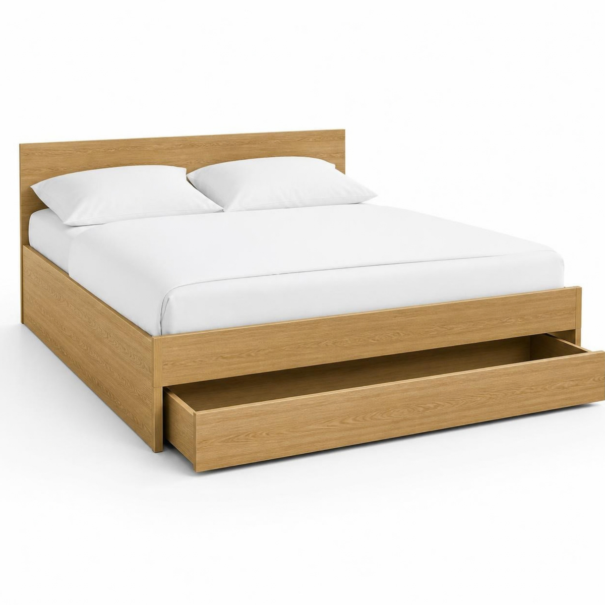 Double Bed 140 with Storage Drawer for Small Bedrooms