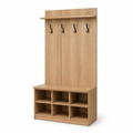 Entryway Shoe Bench with Coat Hooks for Small Entryways