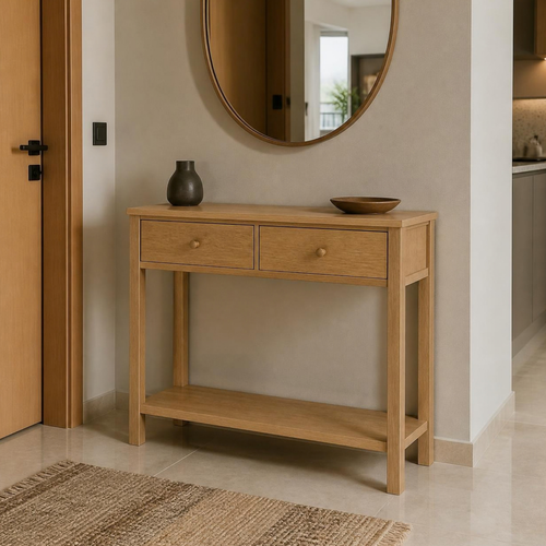 Entryway Console with 2 Drawers for Small Entryways in a room setting