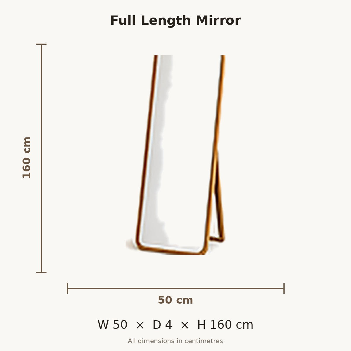 Mini Beit Full Length Mirror dimensions in cm