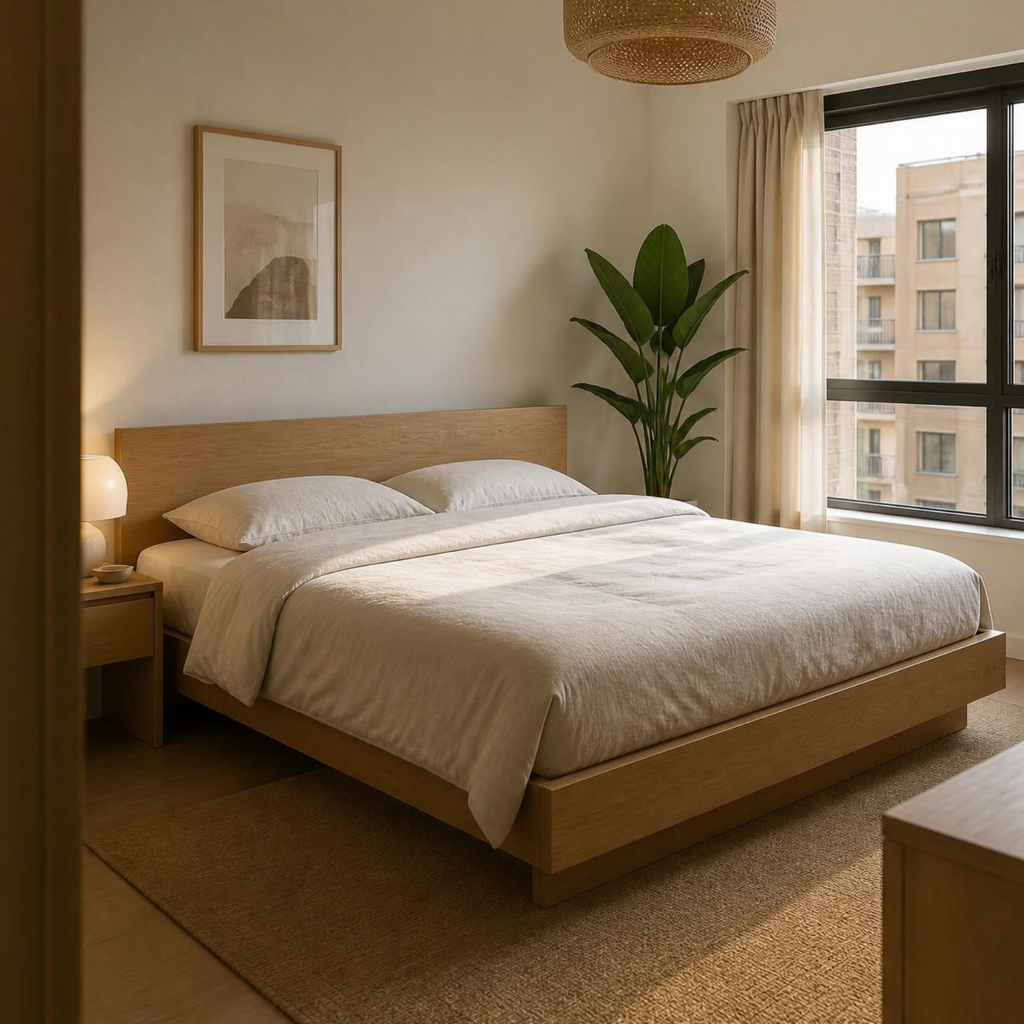 King Bed 180 for Small Bedrooms in a room setting