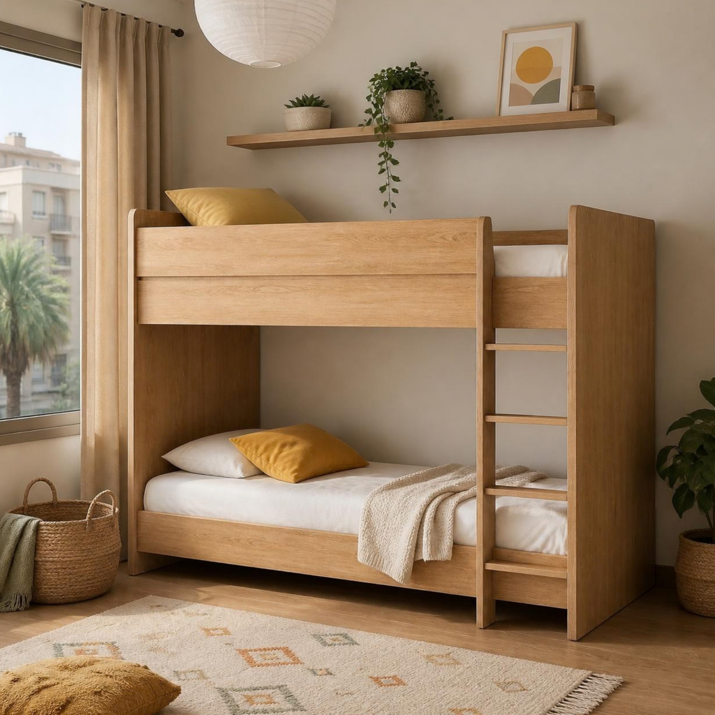 Low Bunk Bed 90 for Small Bedrooms in a room setting
