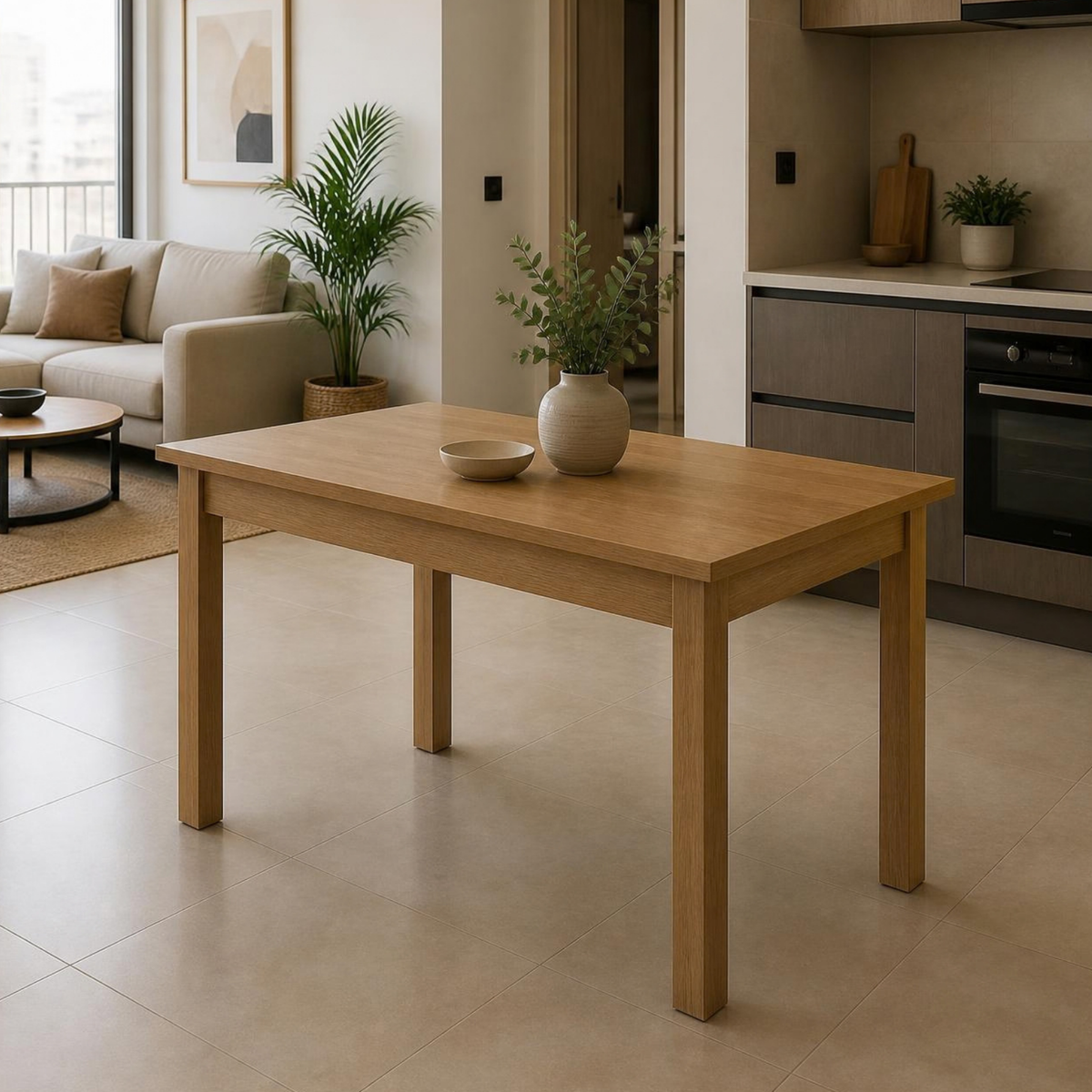 Rectangular Dining Table 120 for Small Spaces in a room setting