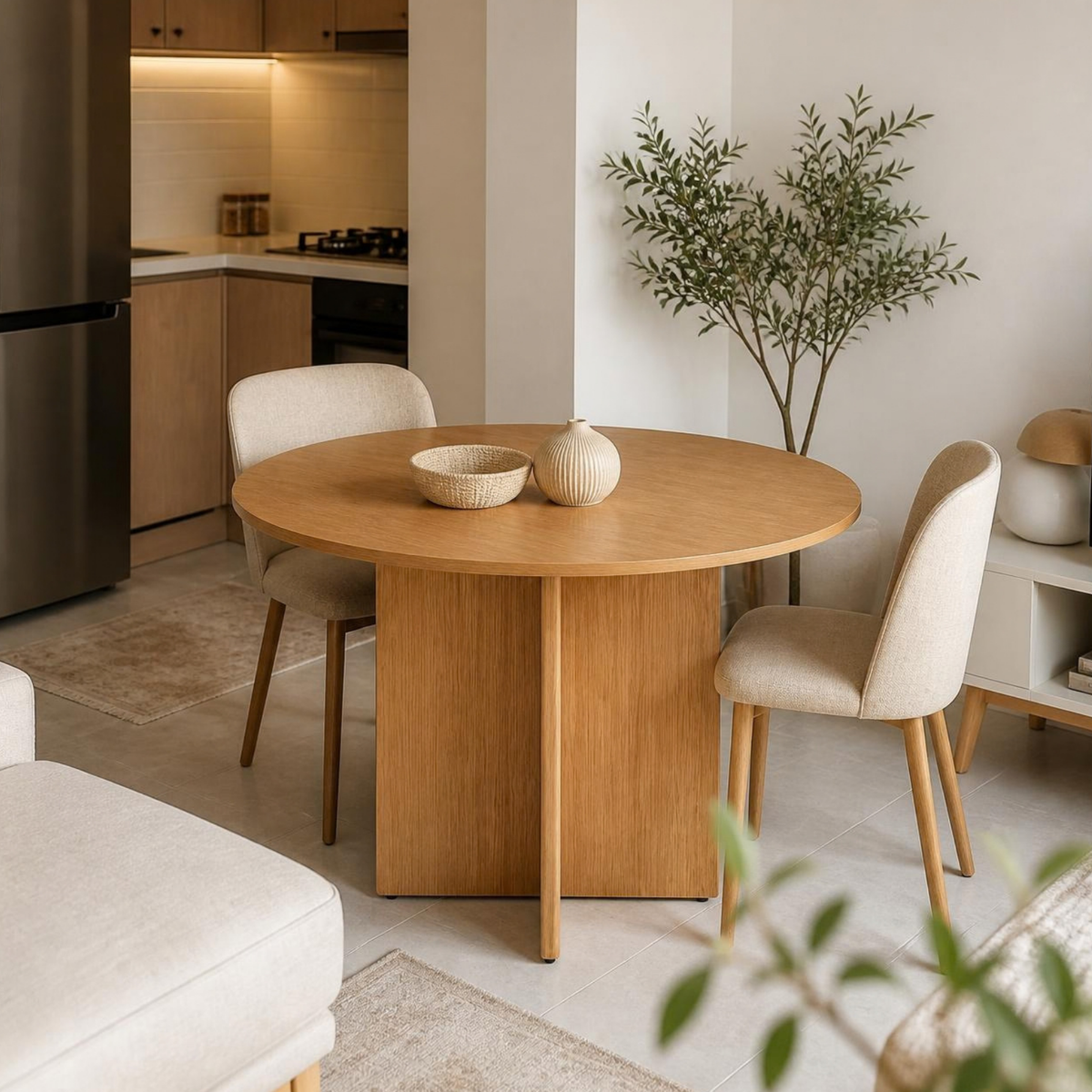 Round Dining Table 80 for Small Spaces in a room setting