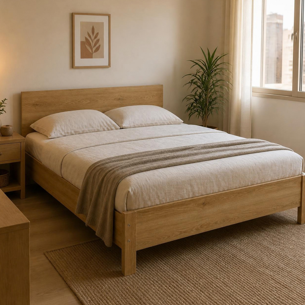 Simple Bed Frame 120 for Small Bedrooms in a room setting