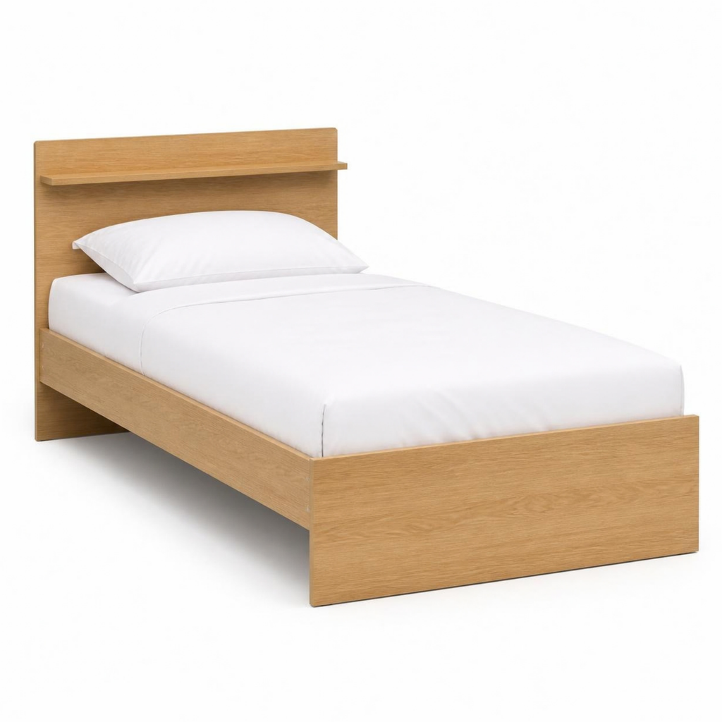 Single Bed 100 with Headboard Shelf for Small Bedrooms