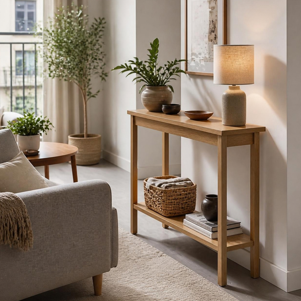 Slim Console Table for Small Spaces in a room setting