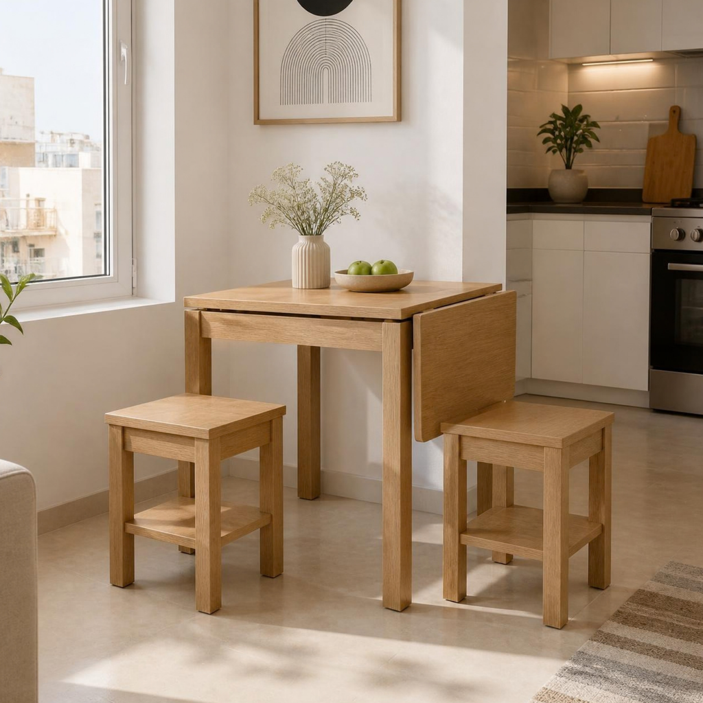 Stackable Stools (Set of 2) for Small Spaces in a room setting