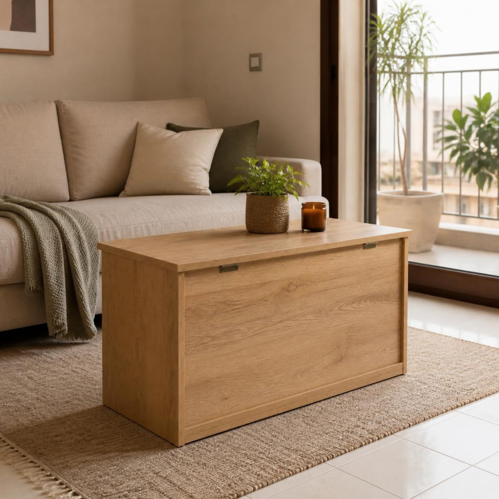 Storage Bench Box for Small Living Rooms in a room setting
