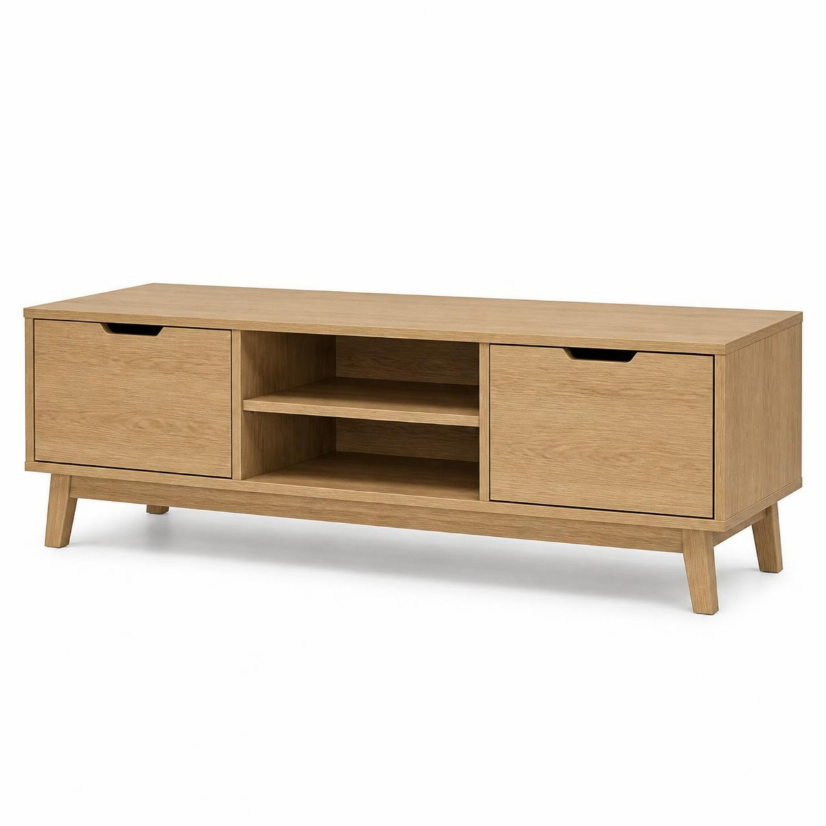 Low TV Bench 120 with 2 Drawers for Small Living Rooms