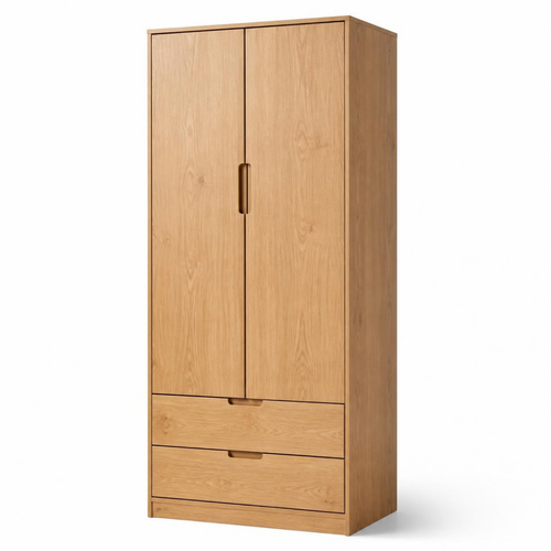Wardrobe 2 Doors with 2 Drawers for Small Bedrooms